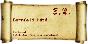 Bernfeld Máté névjegykártya